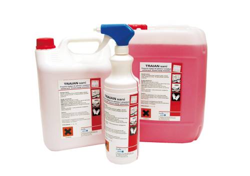 TRAIAN Sani - Kwaśny uniwersalny preparat myjący do łazienek o zapachu cytrynowym - 5L - Chemia profesjonalna - Clean-24.pl