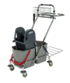 wózek do sprzatania dwuwiaderkowy z koszykiem i uchwytem SPRINTUS PRO - Wózki przemysłowe - Clean-24.pl