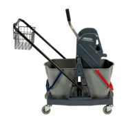 wózek do sprzątania dwuwiaderkowy 17L SPRINTUS z koszyczkiem (1) - Wózki przemysłowe - Clean-24.pl