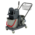 wózek do sprzątania dwuwiaderkowy 17L SPRINTUS z koszyczkiem (1) - Wózki przemysłowe - Clean-24.pl