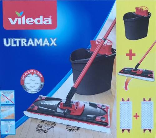 VILEDA ULTRAMAX Zestaw – Mop + Wiaderko + ZAPAS - Sprzęt do ręcznego sprzątania - Clean-24.pl